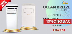 Discount code for 10% discount on Ocean Breeze Portable AC s Free Shipping at 3Gorillas