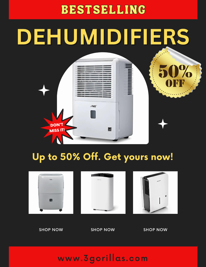 Discount code for Save up to 50% discount on Dehumidifier at 3Gorillas