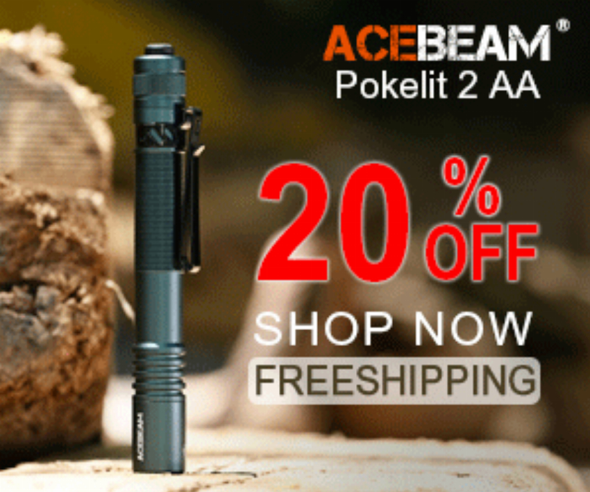 Discount code for Acebeam Pokelit 2AA Pen Flashlight at Acebeam