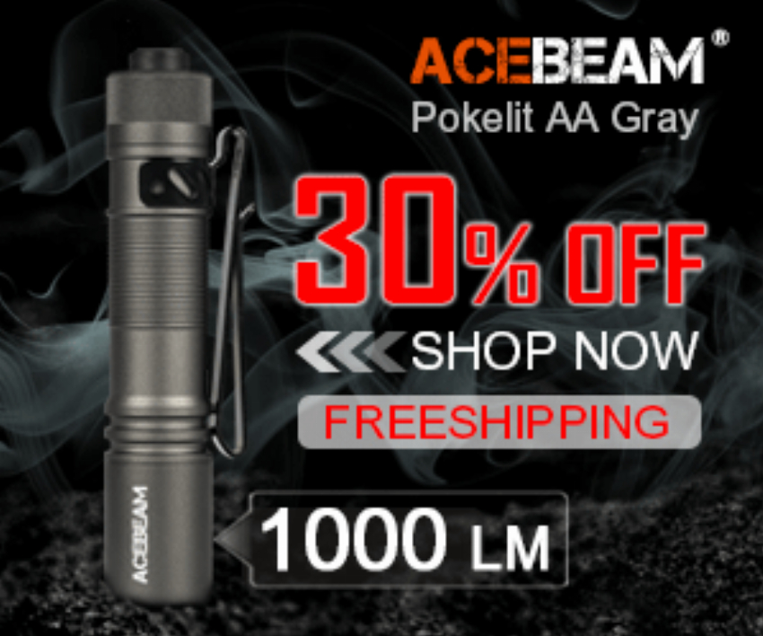 Discount code for Acebeam Pokelit AA Grey Bright Flashlight at Acebeam