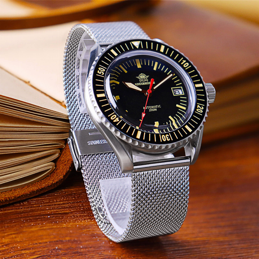 Discount code for ADDIESDIVE Men s Automatic Diving Watch Fashion Mesh Stainless Steel 200M AD2105 at Addiesdive Watches