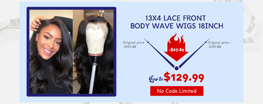Discount code for 13x4 lace front body wave wig at Ali Grace Hair