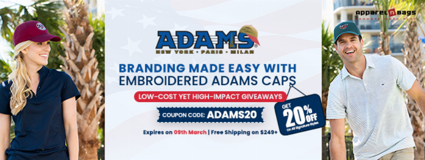 Discount code for Adams at ApparelnBags Inc