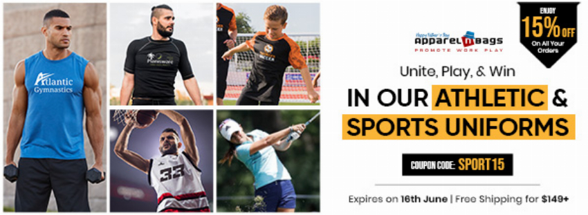 Discount code for Athletic Sports Uniforms at ApparelnBags Inc