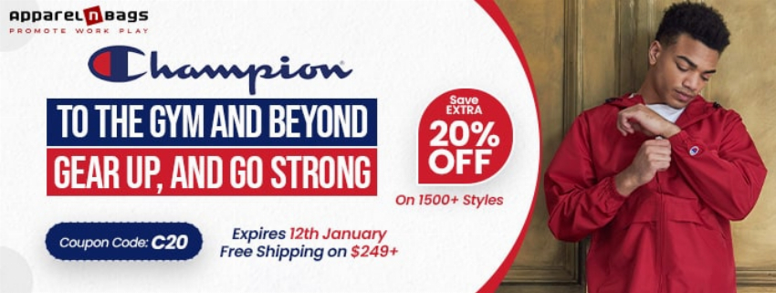 Discount code for Champion at ApparelnBags Inc