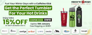 Discount code for Custom Tumblers at ApparelnBags Inc