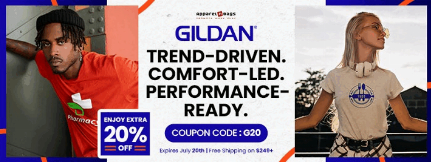 Discount code for Gildan - Newsletter at ApparelnBags Inc