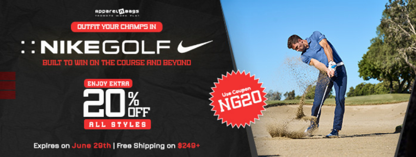 Discount code for Nike Golf at ApparelnBags Inc
