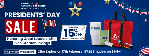 Discount code for President Day at ApparelnBags Inc