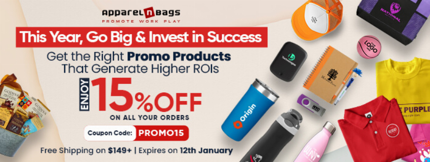 Discount code for Promotional Products at ApparelnBags Inc