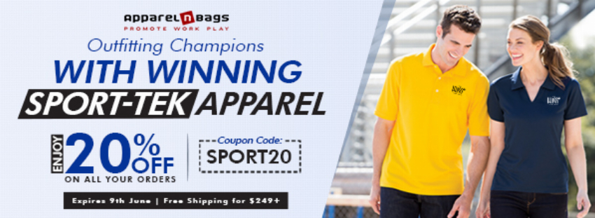 Discount code for Sport-Tek at ApparelnBags Inc