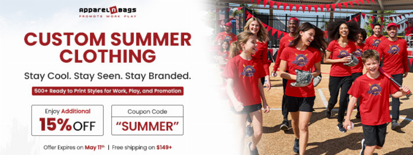 Discount code for Summer Clothing at ApparelnBags Inc
