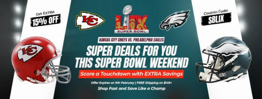 Discount code for Super Bowl at ApparelnBags Inc