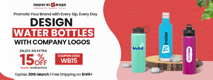 Discount code for Water Bottle at ApparelnBags Inc
