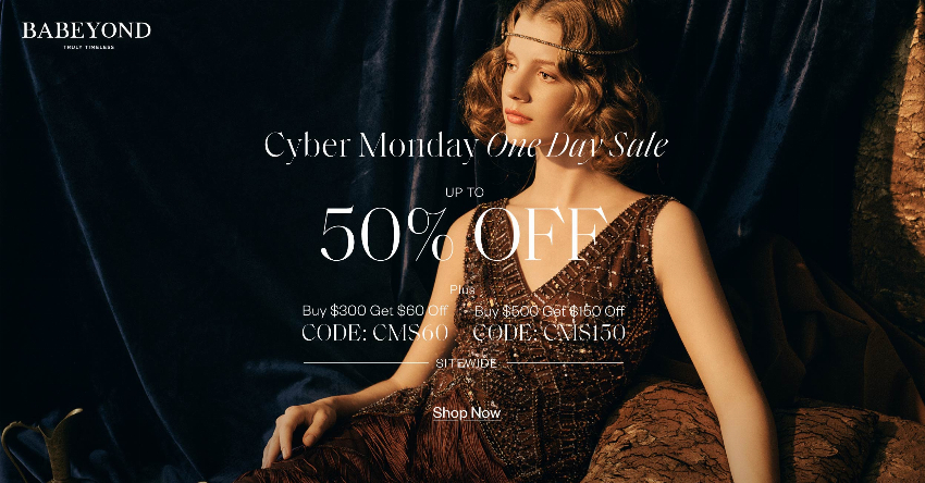 Discount code for Cyber Monday One Day Sale at BABEYOND