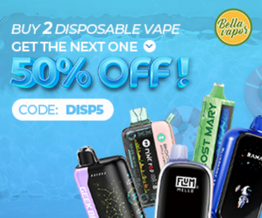 Discount code for Bellavapor Buy 2 Disposable Vapes Get the next one 50% discount at bellavapor