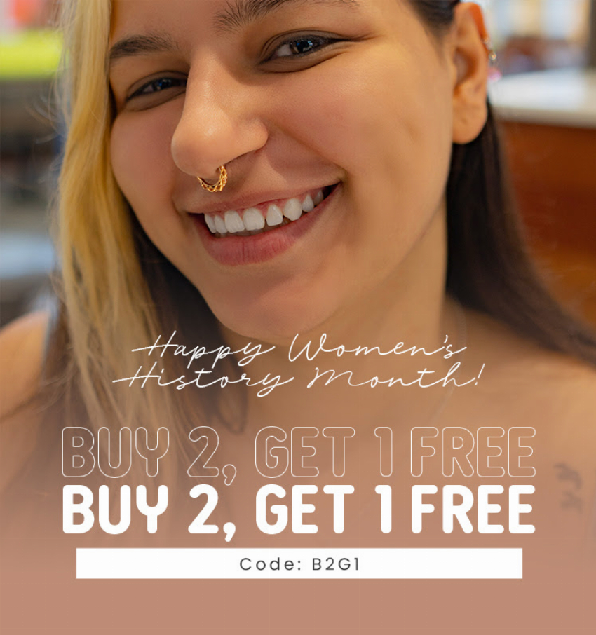 Discount code for Buy 2 Get 1 Free at BODYJEWELRY COM