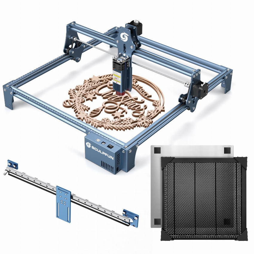 Discount code for 29% discount 234 00 SCULPFUN S9 5W Laser Engraver with X-axis Linear Guide Upgrade Kit and 400x400mm Honeycomb Board free shipping at Cafago