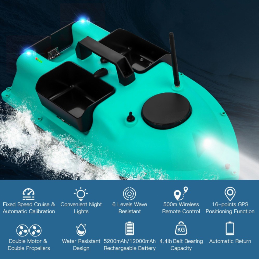 Discount code for 38% discount 124 59 Wireless GPS Fishing Bait Boat at Cafago