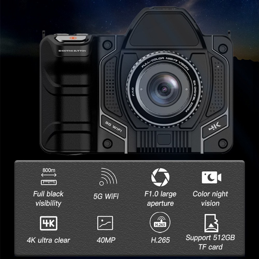 Discount code for 40% discount 108 99 4 2 Inch Large OLED Screen 4K 40MP Full Black Visibility Camera free shipping at Cafago