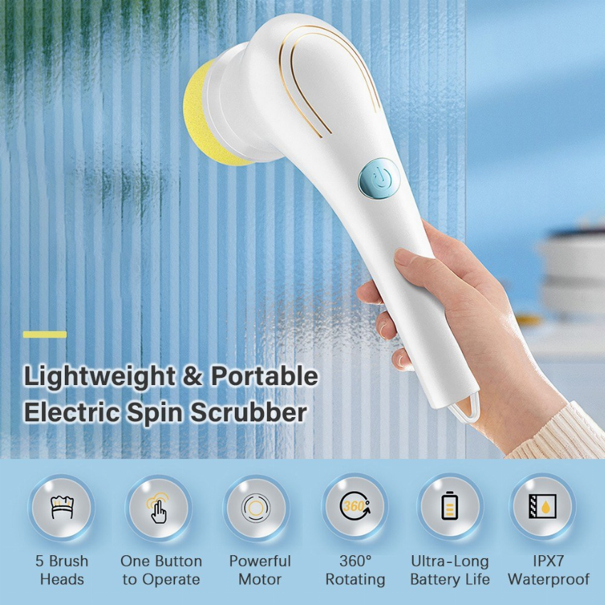 Discount code for 42% discount 12 29 Electric Spin Scrubber Multifunctional Cleaning Brush free shipping at Cafago