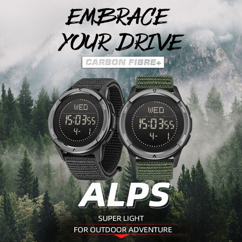 Discount code for 42% discount 23 39 RTH EDGE ALPS Men s Carbon fiber Digital GPS Watch free shipping at Cafago
