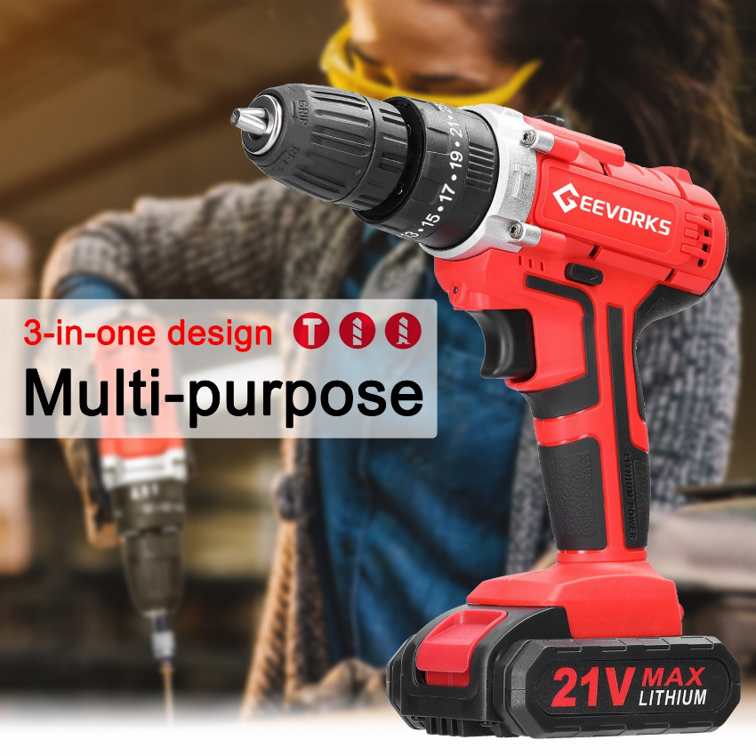 Discount code for 42% discount 30 99 Household Multifuctional 21V Electric Drill free shipping at Cafago
