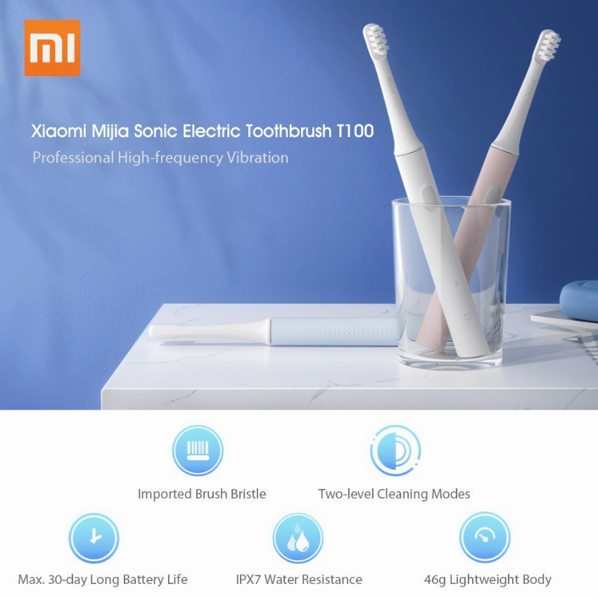 Discount code for 43% discount 11 13 Xiaomi Mijia T100 Sonic Electric Toothbrush free shipping at Cafago