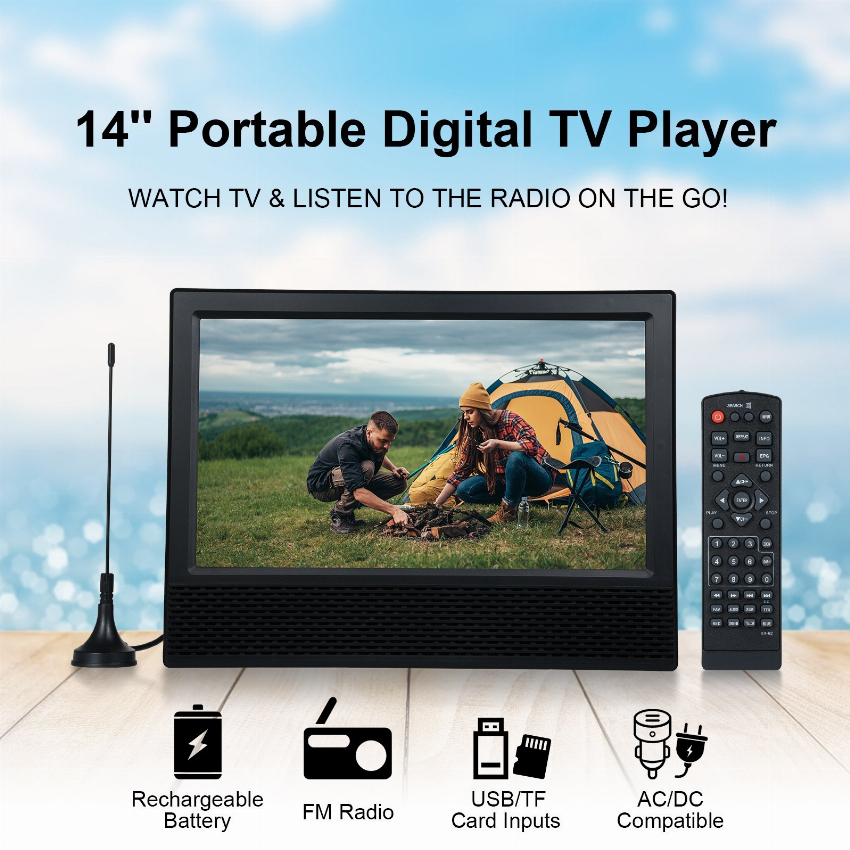 Discount code for 48% discount 105 99 14-inch DCV-T2 Digital TV Player free shipping at Cafago
