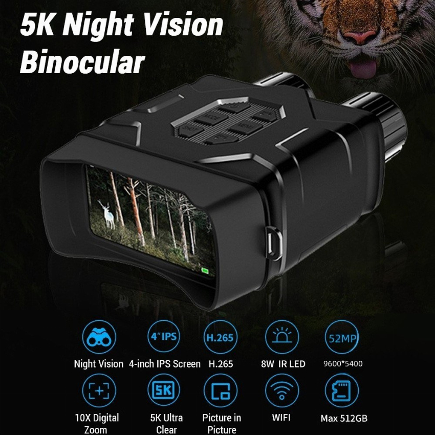Discount code for 54% discount 59 99 4 Inch Large Screen 5K Night Vision WiFi Binoculars free shipping at Cafago