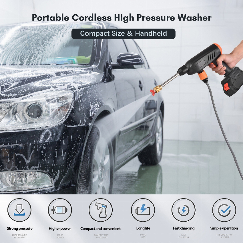 Discount code for 55% discount 46 49 21V Handheld High Pressure Washer free shipping at Cafago