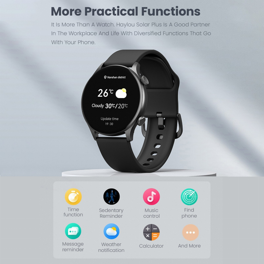 Discount code for 56% discount 43 19 HAYLOU Solar Plus RT3 Smart Watch free shipping at Cafago