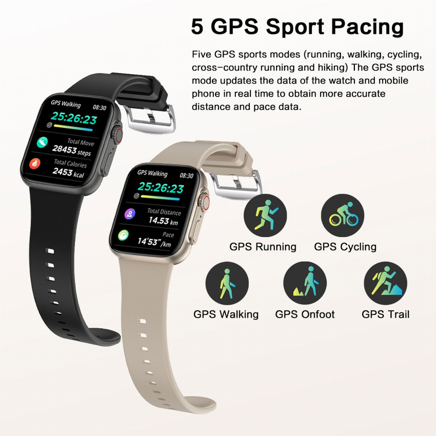 Discount code for 58% discount 23 24 G97 1 96inch Full Touch Screen Smart Watch free shipping at Cafago