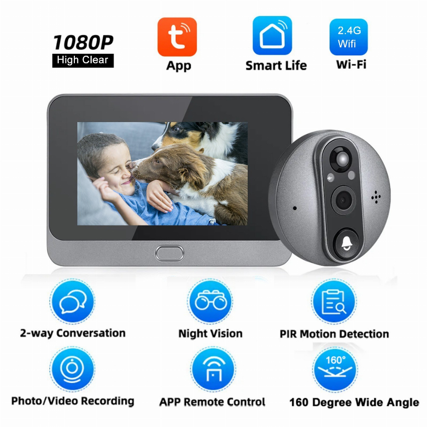 Discount code for 64% discount 57 65 W88 WiFi Peephole Video Doorbell Smart Doorbell free shipping at Cafago