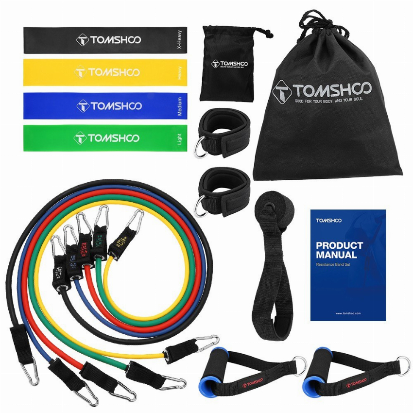 Discount code for 75% discount 18 99 TOMSHOO 17Pcs Resistance Bands Set free shipping at Cafago