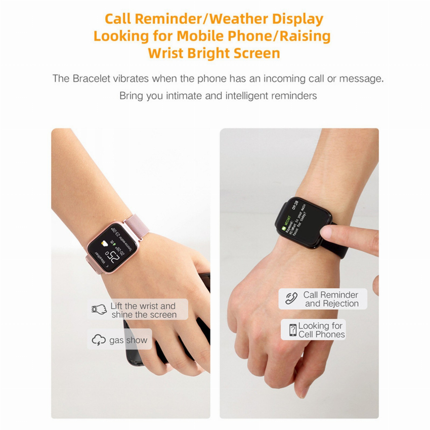 Discount code for 79% discount Clearance 11 71 P80 Smart Bracelet Fashion Sports Watch free shipping at Cafago