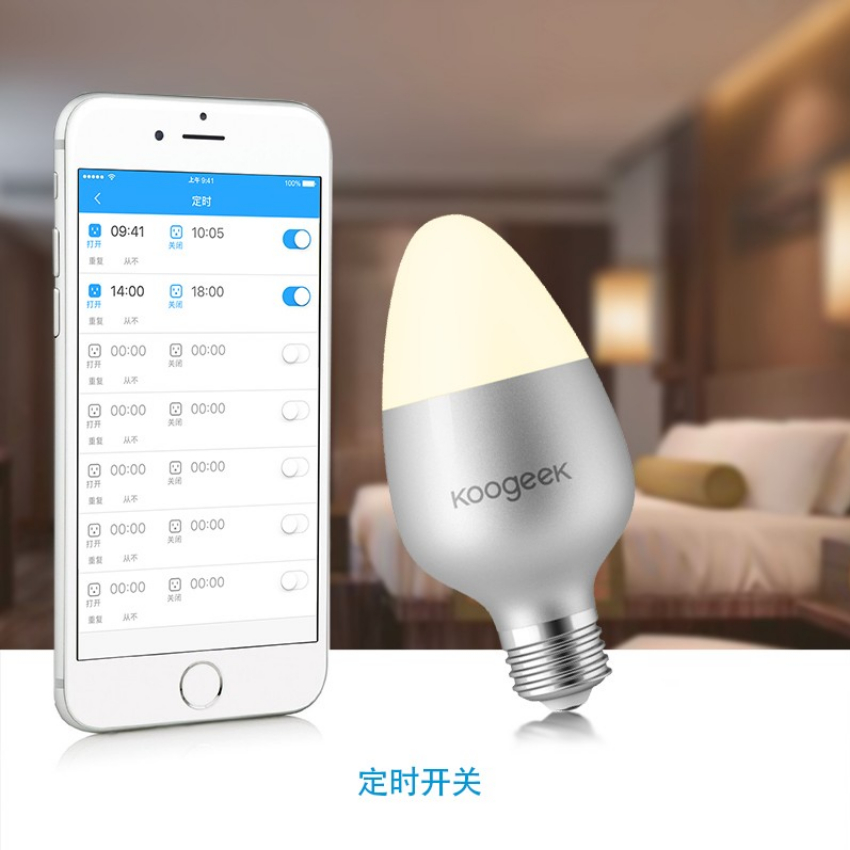 Discount code for 84% discount Clearance 12 99 Koogeek Wi-Fi Enabled E27 8W Color Changing Dimmable Smart LED Bulb free shipping at Cafago