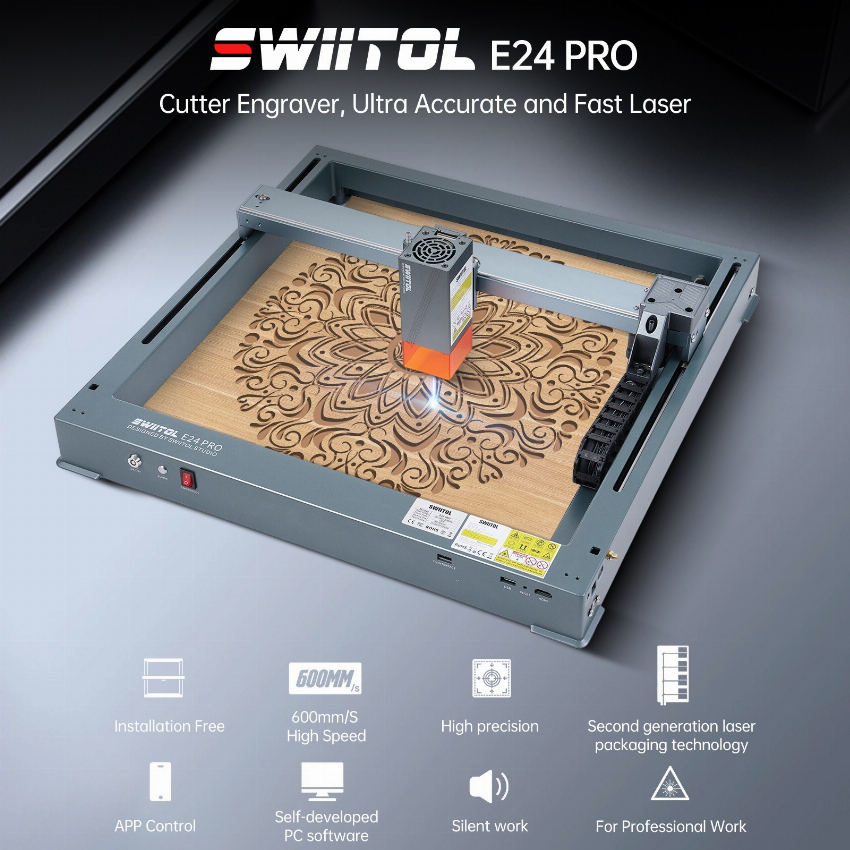 Discount code for Code 395 00 Swiitol E24 Pro 24W Integrated Structure Laser Engraver free shipping at Cafago