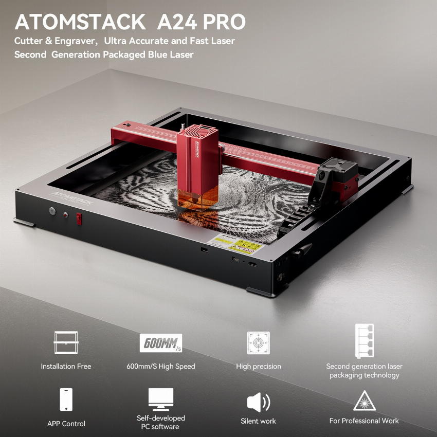 Discount code for Code 479 OMSTACK A24 Pro 24W Integrated Frame Laser Engraver free shipping at Cafago