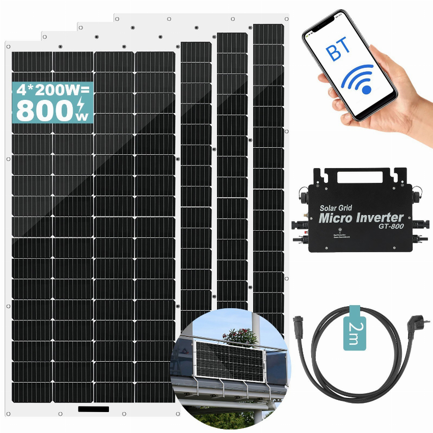 Discount code for Code 636 99 LANPWR 800W Balcony Power Plant with 4 x 200W Flexible Solar Panels free shipping at Cafago