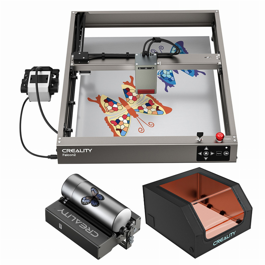 Discount code for Coupon code 1129 00 Creality Falcon2 40W Laser Engraver Air Assist System Rotary Roller Protective Box free shipping at Cafago