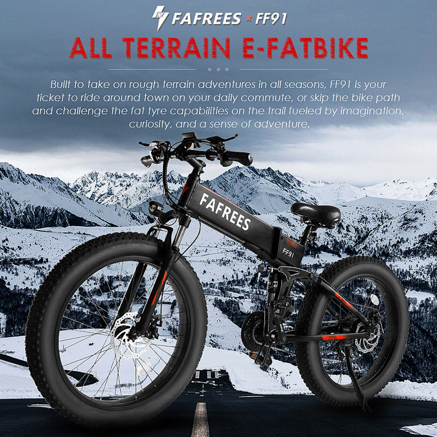 Discount code for Coupon code 959 99 FAFREES FF91 26 Inch Fat Tire Foldable Electric Mountain Bike free shipping at Cafago