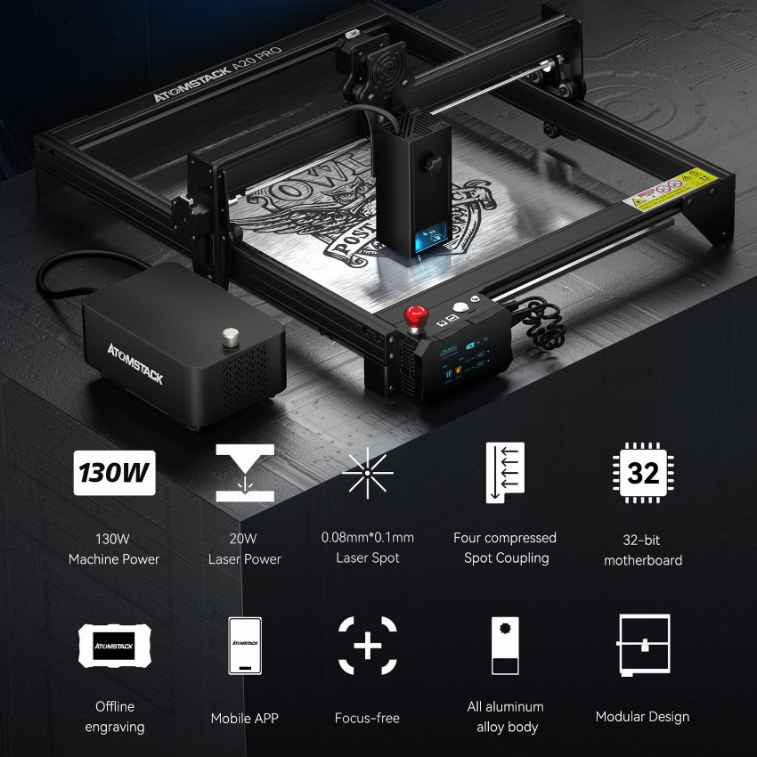 Discount code for Warehouse code 595 00 OMSTACK A20 Pro 20W Laser Engraving Cutting Machine free shipping at Cafago