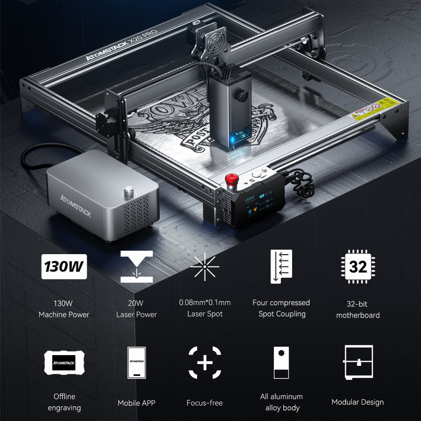 Discount code for Warehouse code 629 00 OMSTACK X20 Pro 20W Laser Engraving Cutting Machine free shipping at Cafago