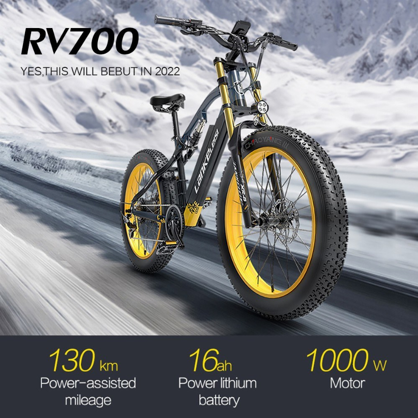 Discount code for Warehouse 57% discount 1599 99 LANKELEISI RV700 Mountain Snow Beach Ebike free shipping at Cafago