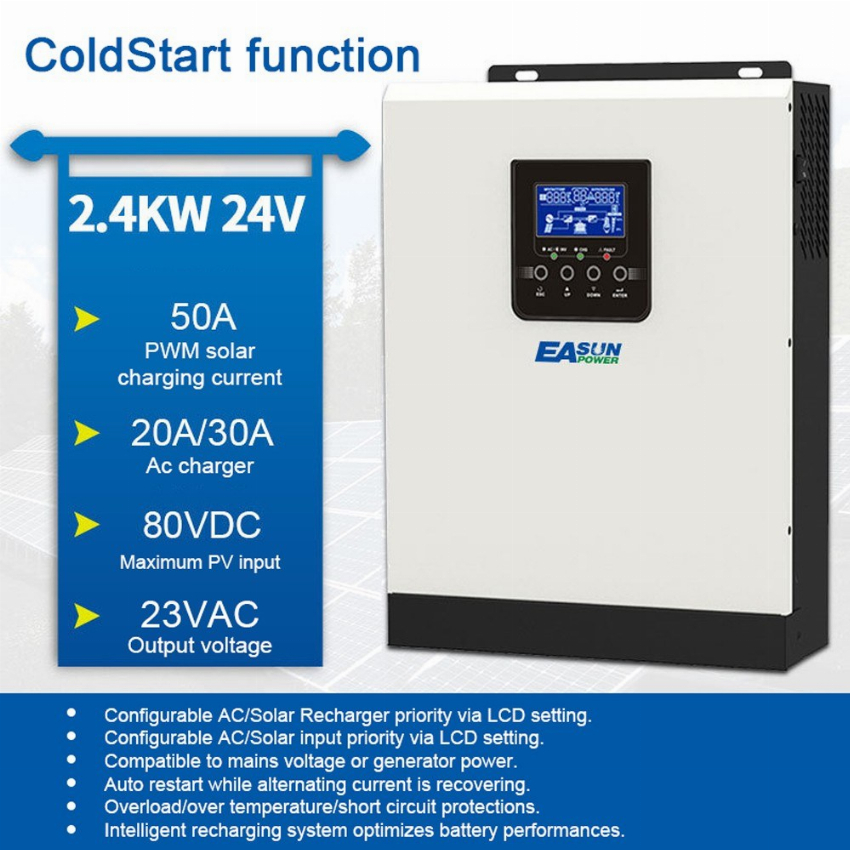 Discount code for Warehouse 65% discount 179 49 2400W Solar Inverter 3KVA 24V 220Volt Solar Inverter free shipping at Cafago