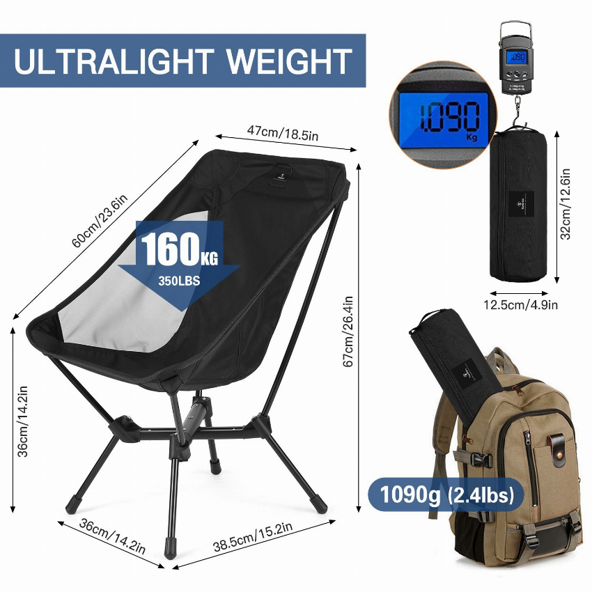 Discount code for New Arrival 41% discount 47 99 TOMSHOO Ultralight Folding Camping Chair free shipping at Cafago
