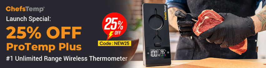 Discount code for 25% discount new ProTemp Plus launch at ChefsTemp