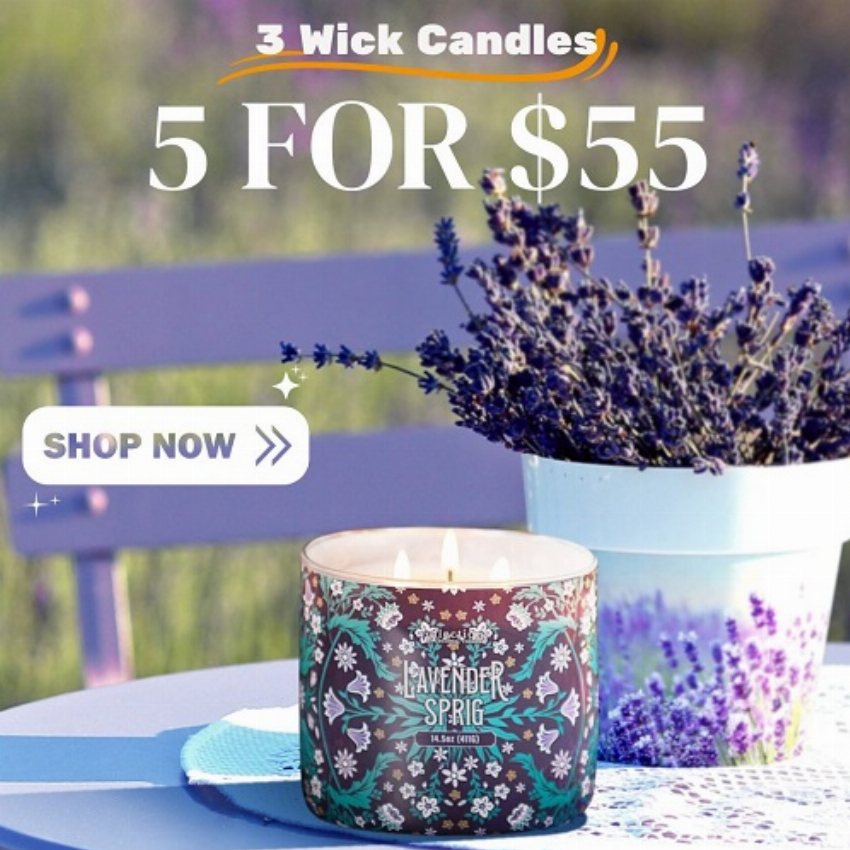 Discount code for 3 wick candle 5 for 55 at Colonial Candle