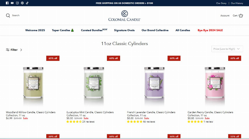 Discount code for New Year New Ambiance at Colonial Candle